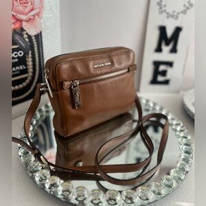 Michael Kors  brown pebble Leather crossbody Bag